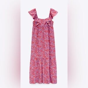 Zara Red and White Smocked Sundress